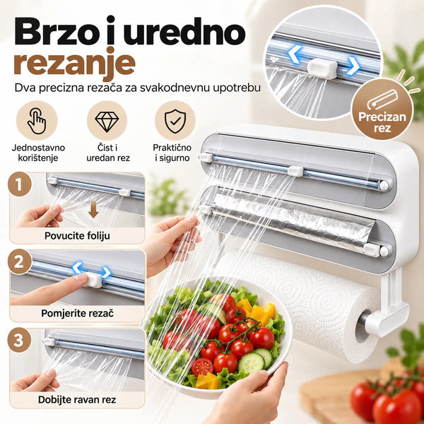 Kuhinjski zidni držač i rezač folije 3u1