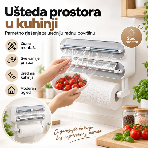 Kuhinjski zidni držač i rezač folije 3u1