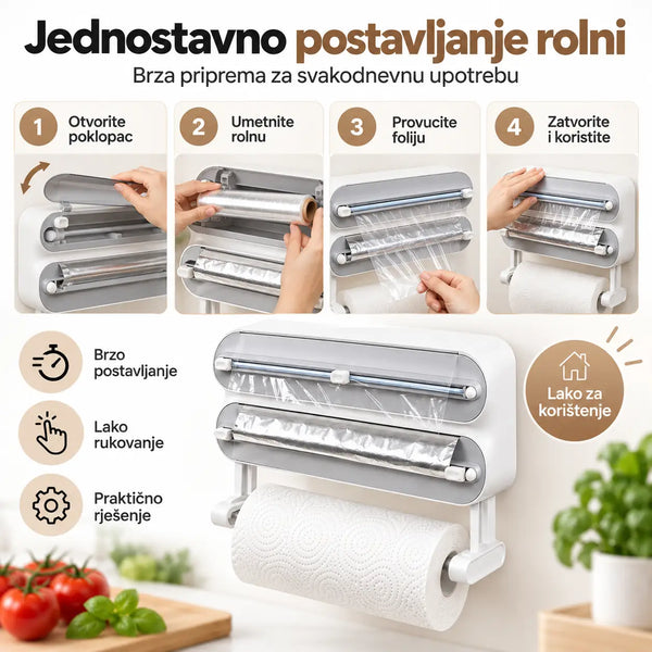 Kuhinjski zidni držač i rezač folije 3u1
