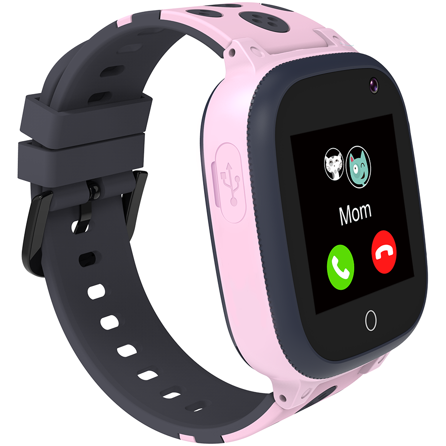 CANYON Sandy KW-34, Kids smartwatch, 1.44 inch colorful screen, GPS function, Nano SIM card, 32+32MB, GSM(850/900/1800/1900MHz), 400mAh battery, compatibility with iOS and android, Pink
