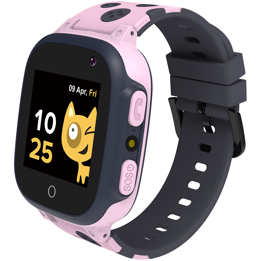 CANYON Sandy KW-34, Kids smartwatch, 1.44 inch colorful screen, GPS function, Nano SIM card, 32+32MB, GSM(850/900/1800/1900MHz), 400mAh battery, compatibility with iOS and android, Pink