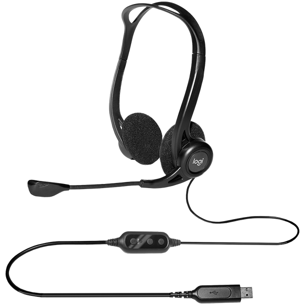 LOGITECH PC960 Corded Stereo Headset BLACK - USB