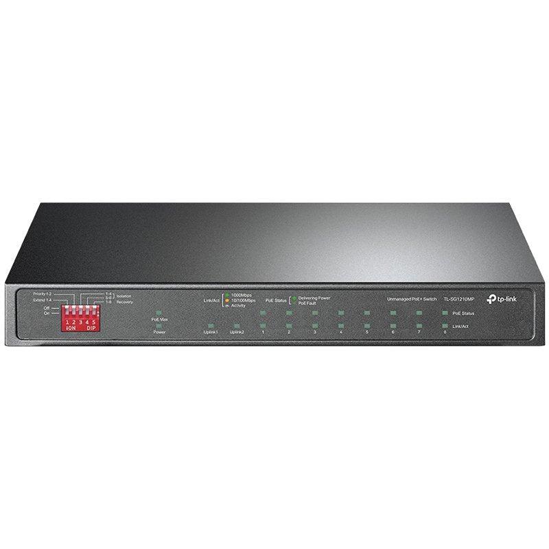 10-Port Gigabit Desktop Switch with 8-Port PoE+PORT: 8× Gigabit PoE+ Ports