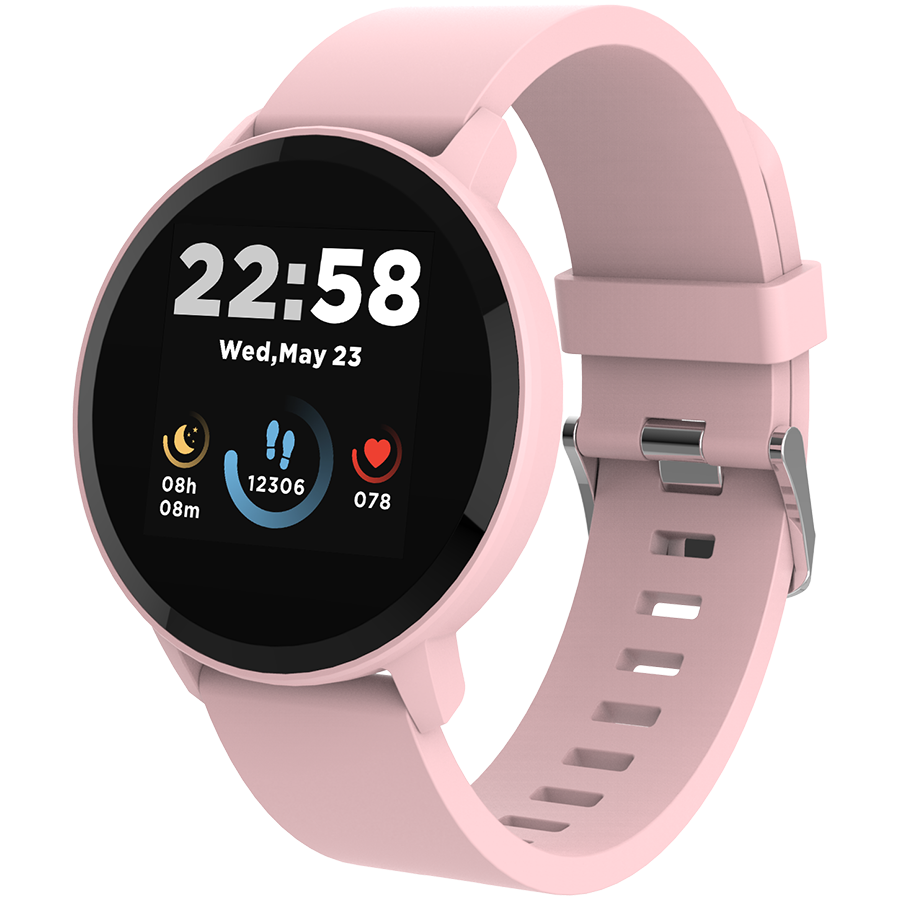 CANYON Lollypop SW-63, Smart watch, 1.3inches IPS full touch screen, Round watch, IP68 waterproof, multi-sport mode, BT5.0, compatibility with iOS and android, Pink