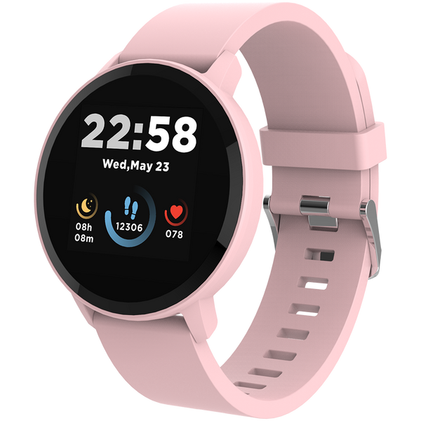 CANYON Lollypop SW-63, Smart watch, 1.3inches IPS full touch screen, Round watch, IP68 waterproof, multi-sport mode, BT5.0, compatibility with iOS and android, Pink