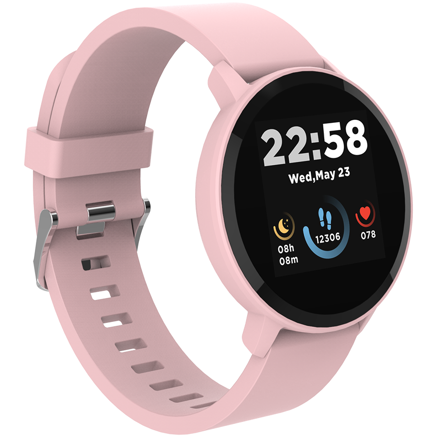 CANYON Lollypop SW-63, Smart watch, 1.3inches IPS full touch screen, Round watch, IP68 waterproof, multi-sport mode, BT5.0, compatibility with iOS and android, Pink