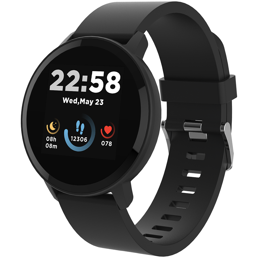 CANYON Lollypop SW-63, Smart watch, 1.3inches IPS full touch screen, Round watch, IP68 waterproof, multi-sport mode, BT5.0, compatibility with iOS and android, black
