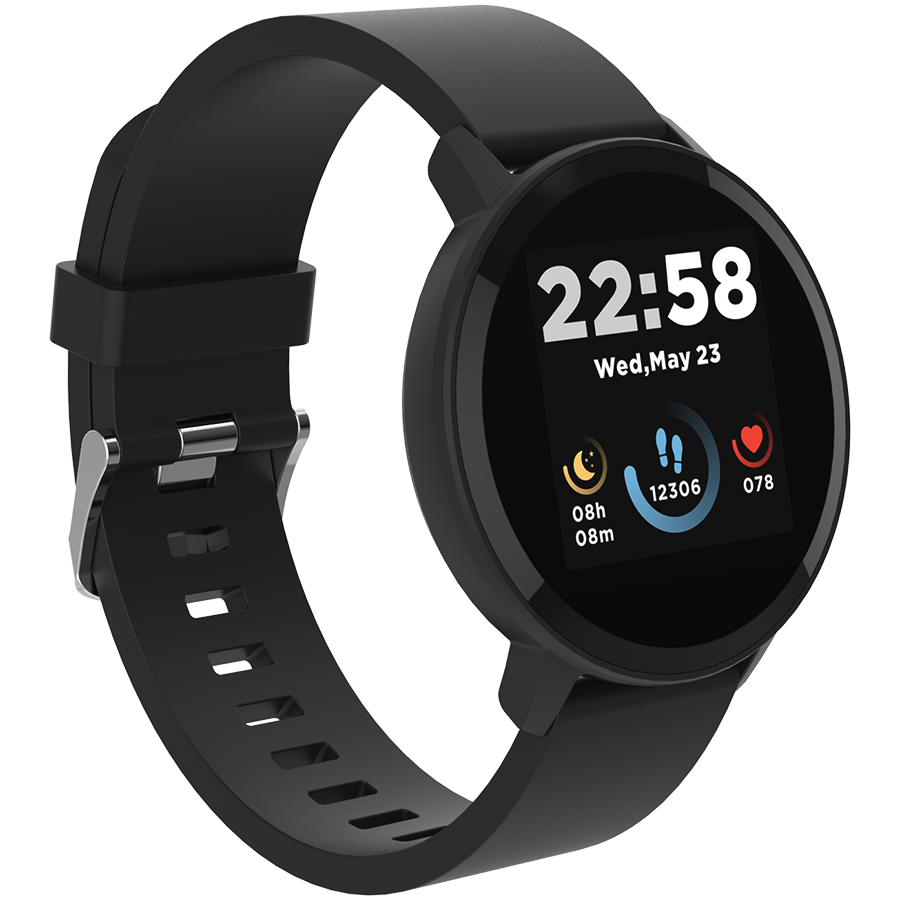 CANYON Lollypop SW-63, Smart watch, 1.3inches IPS full touch screen, Round watch, IP68 waterproof, multi-sport mode, BT5.0, compatibility with iOS and android, black