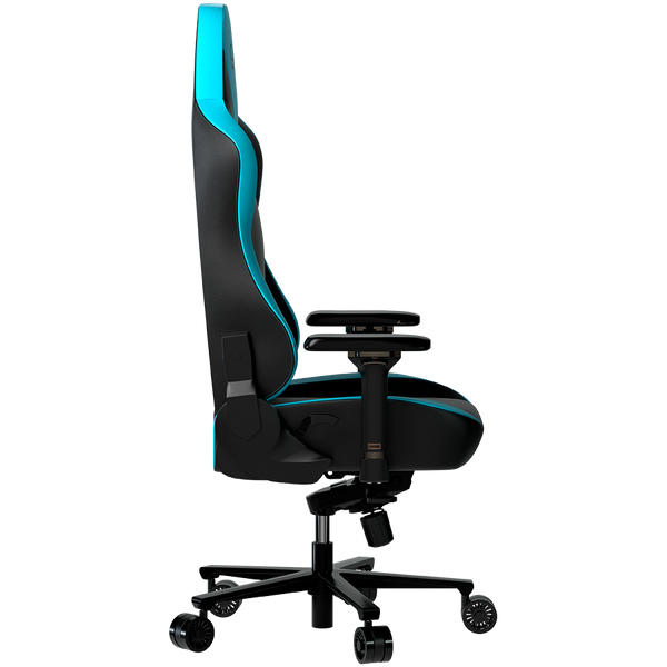 LORGAR Base 311, Gaming chair, PU eco-leather, 1.8 mm metal frame, multiblock mechanism, 4D armrests, 5 Star aluminium base, Class-4 gas lift, 75mm PU casters, Black + blue