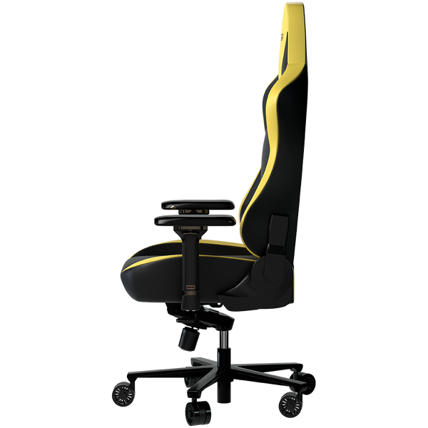LORGAR Base 311, Gaming chair, PU eco-leather, 1.8 mm metal frame, multiblock mechanism, 4D armrests, 5 Star aluminium base, Class-4 gas lift, 75mm PU casters, Black + yellow