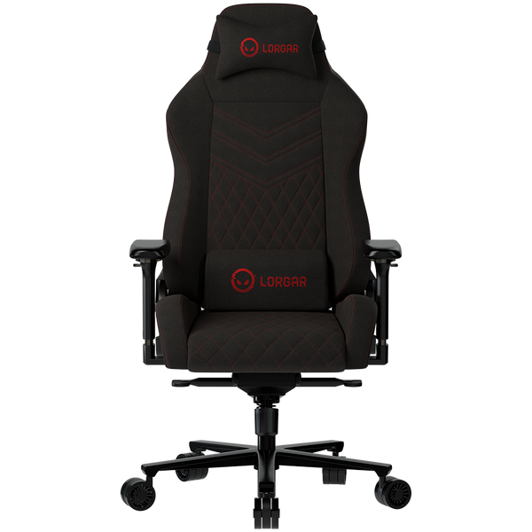 LORGAR Ace 422, Gaming chair, Anti-stain durable fabric, 1.8 mm metal frame, multiblock mechanism, 4D armrests, 5 Star aluminium base, Class-4 gas lift, 75mm PU casters, Black + red