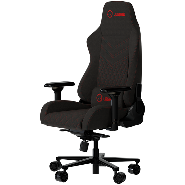 LORGAR Ace 422, Gaming chair, Anti-stain durable fabric, 1.8 mm metal frame, multiblock mechanism, 4D armrests, 5 Star aluminium base, Class-4 gas lift, 75mm PU casters, Black + red