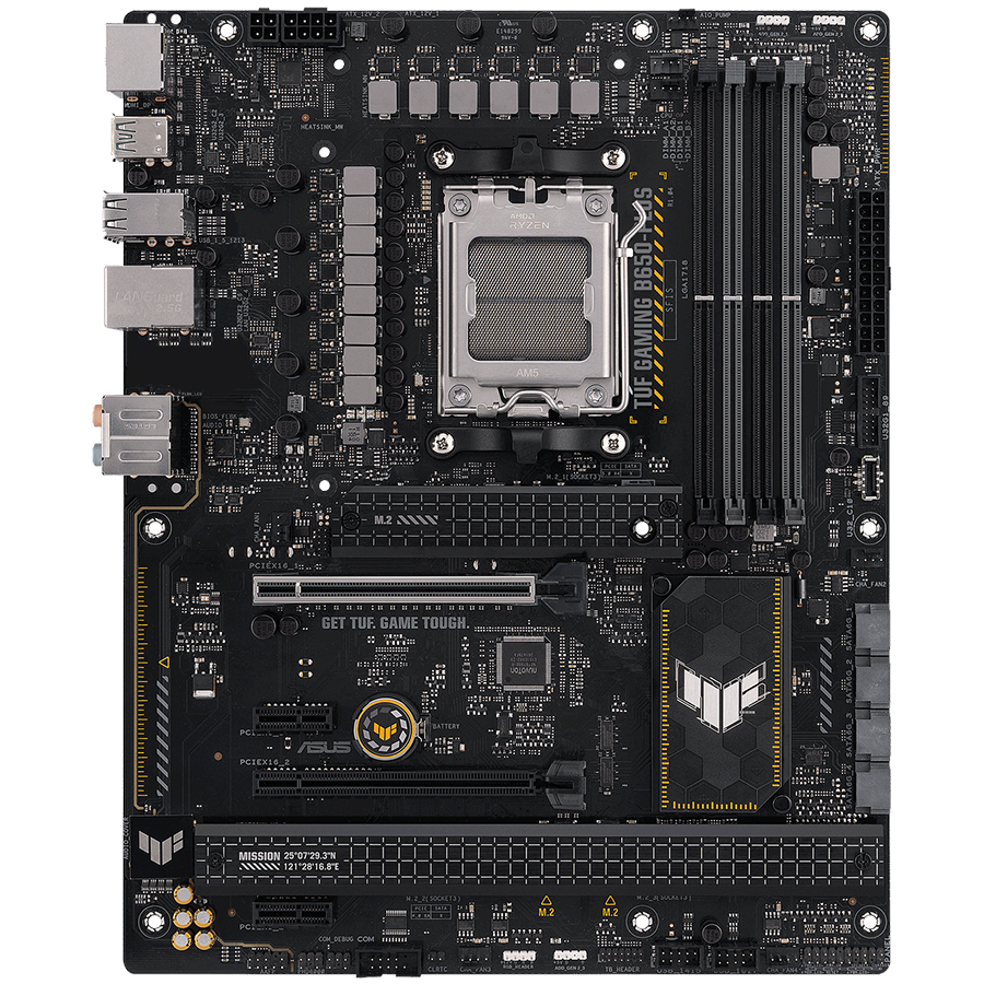 ASUS TUF GAMING B650-PLUS AM5 ATX gaming MB - AMD B650 4xDIMM DDR5 3xM.2 4xSATA PCIe 4.0 2.5Gb Ethernet 1xDisplayPort 1xHDMI with Aura Sync support