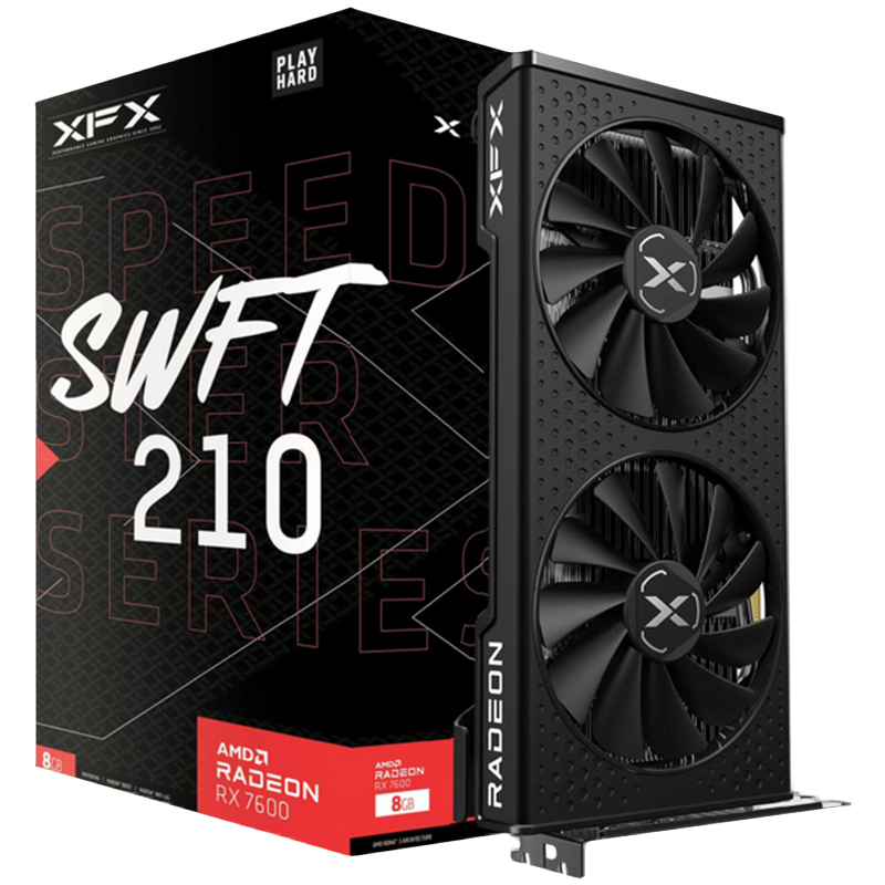 XFX SPEEDSTER SWFT 210 AMD Radeon RX 7600 8 GB GDDR6 128-bit HDMI 3x DP Glavna slika proizvoda