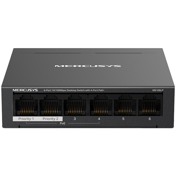 Mercusys MS106LP 6-Port 10/100 Mbps Desktop Switch with 4-Port PoE+