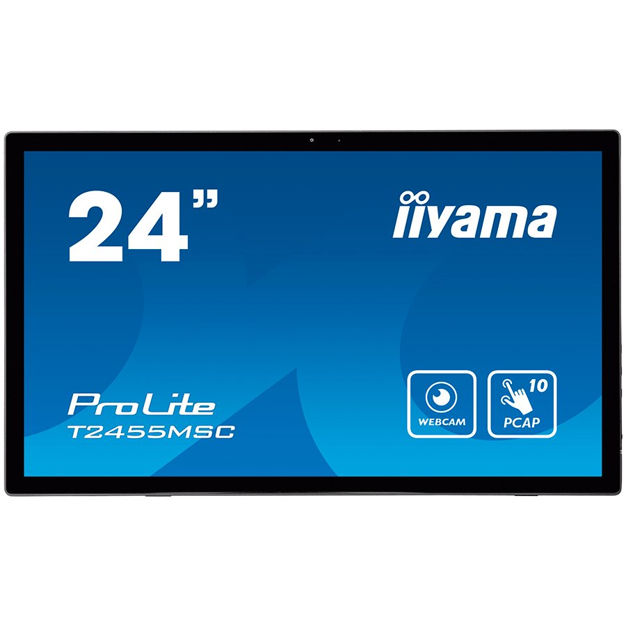 IIYAMA Monitor LED T2455MSC-B1 24” multi-touch IPS 1920x1080 16:9 400cd 1000:1 5ms projective capacitive touch HDMI DP USB Glavna slika proizvoda