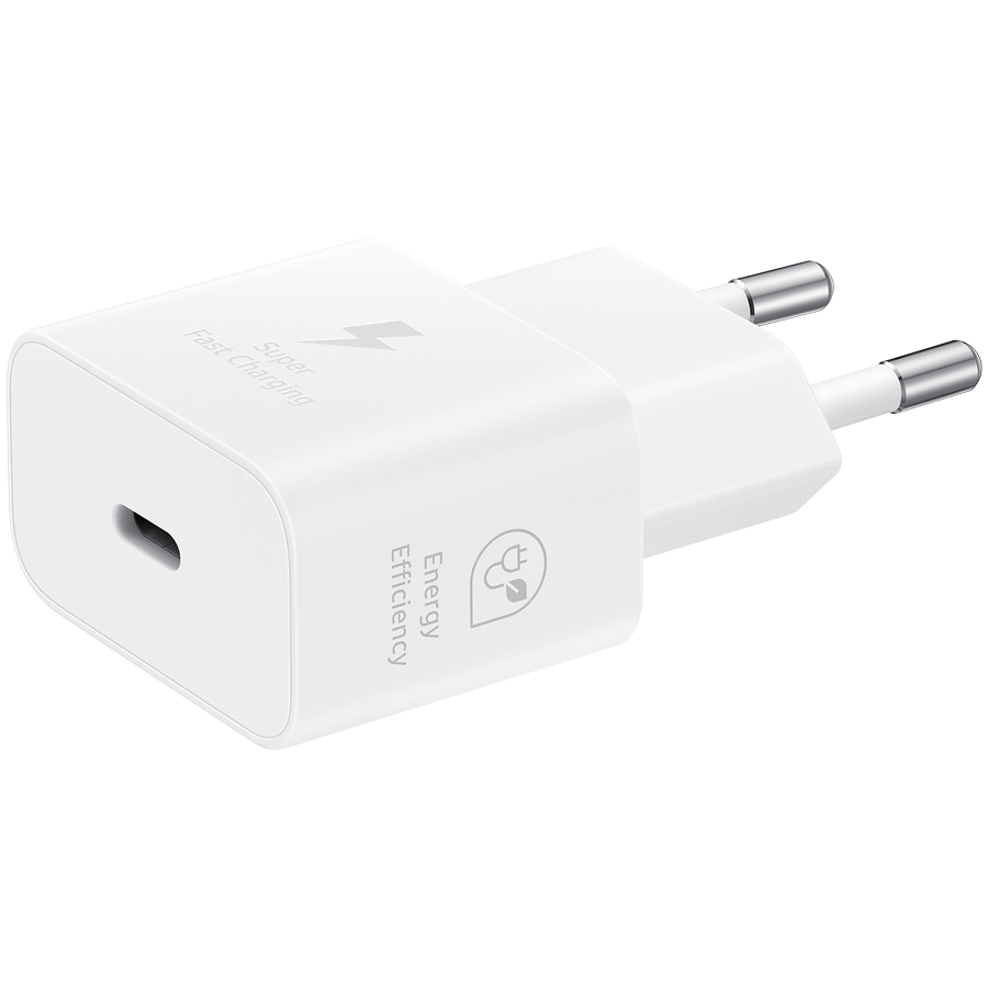 Samsung 25W Fast Charging USB-C Power Adapter White (cable not included)