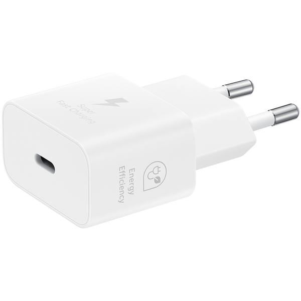 Samsung 25W Fast Charging USB-C Power Adapter White (cable not included)