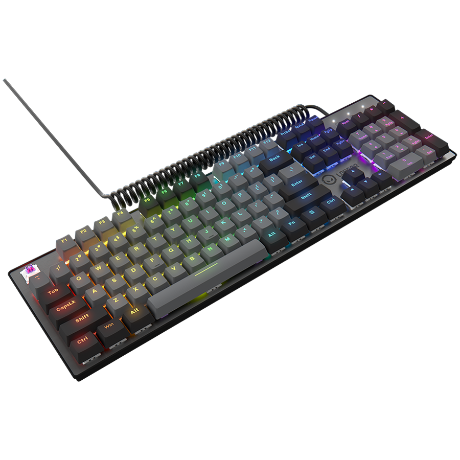 LORGAR Azar 514, Wired mechanical gaming keyboard, RGB backlight, 1680000 colour variations, 18 modes, keys number: 104, 50M clicks, linear dream switches, spring cable up to 3.4m, ABS plastic+metal, magnetic cover, 450*136*39mm, 1.17kg, black
