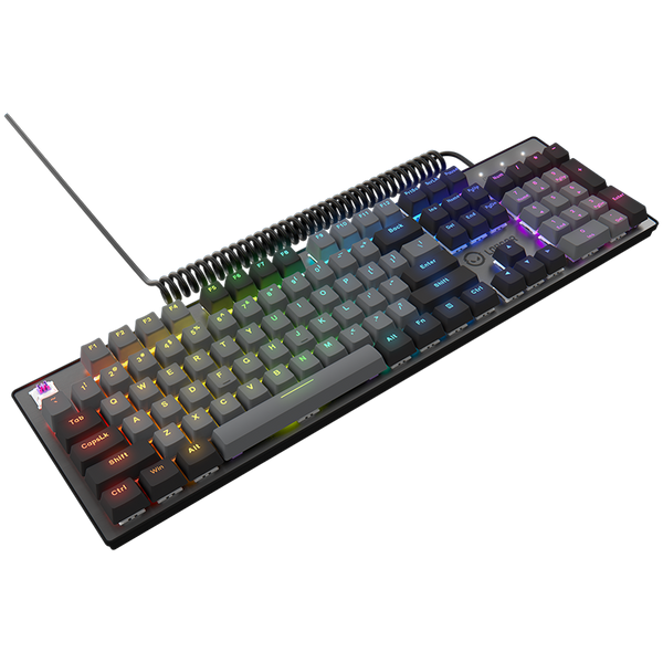LORGAR Azar 514, Wired mechanical gaming keyboard, RGB backlight, 1680000 colour variations, 18 modes, keys number: 104, 50M clicks, linear dream switches, spring cable up to 3.4m, ABS plastic+metal, magnetic cover, 450*136*39mm, 1.17kg, black