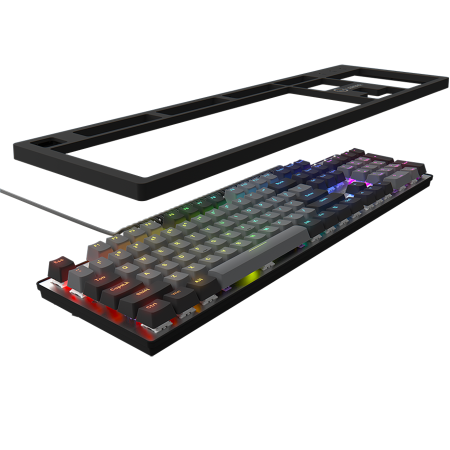 LORGAR Azar 514, Wired mechanical gaming keyboard, RGB backlight, 1680000 colour variations, 18 modes, keys number: 104, 50M clicks, linear dream switches, spring cable up to 3.4m, ABS plastic+metal, magnetic cover, 450*136*39mm, 1.17kg, black