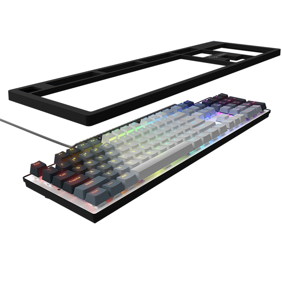 LORGAR Azar 514, Wired mechanical gaming keyboard, RGB backlight, 1680000 colour variations, 18 modes, keys number: 104, 50M clicks, linear dream switches, spring cable up to 3.4m, ABS plastic+metal, magnetic cover, 450*136*39mm, 1.17kg, white
