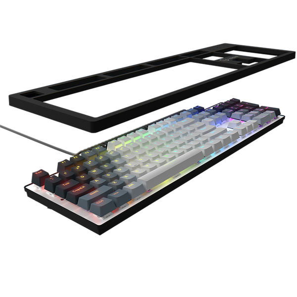 LORGAR Azar 514, Wired mechanical gaming keyboard, RGB backlight, 1680000 colour variations, 18 modes, keys number: 104, 50M clicks, linear dream switches, spring cable up to 3.4m, ABS plastic+metal, magnetic cover, 450*136*39mm, 1.17kg, white