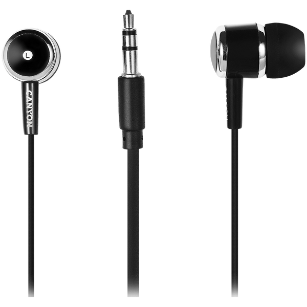 CANYON Stereo earphones with microphone, Black