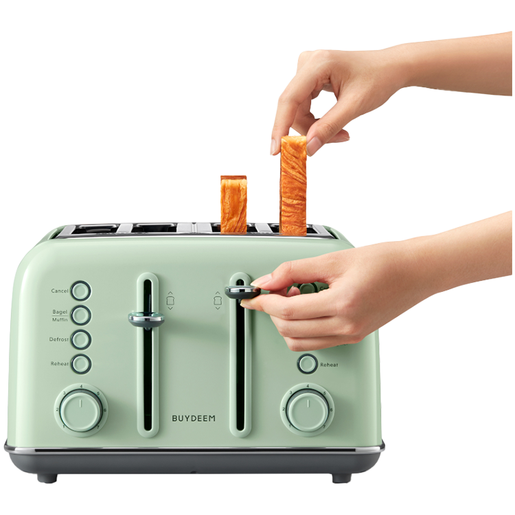 BUYDEEM 4 Slice Toaster, model DT640E, color Cozy Greenish
