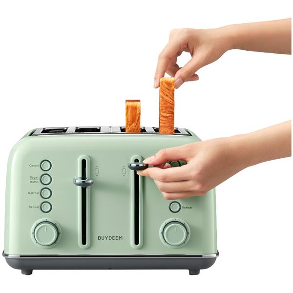 BUYDEEM 4 Slice Toaster, model DT640E, color Cozy Greenish