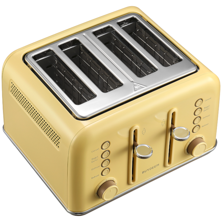 BUYDEEM 4 Slice Toaster, model DT640E, color Mellow Yellow