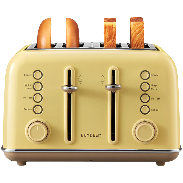 BUYDEEM 4 Slice Toaster, model DT640E, color Mellow Yellow