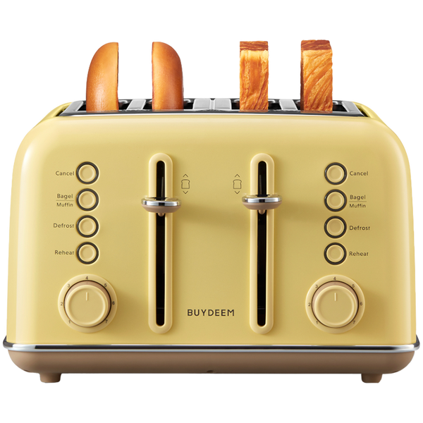BUYDEEM 4 Slice Toaster, model DT640E, color Mellow Yellow