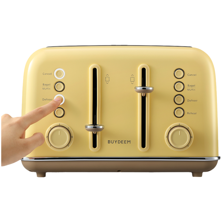 BUYDEEM 4 Slice Toaster, model DT640E, color Mellow Yellow