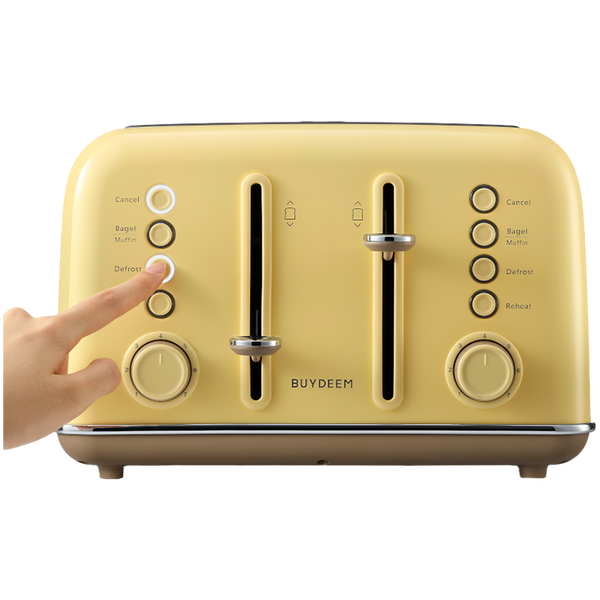 BUYDEEM 4 Slice Toaster, model DT640E, color Mellow Yellow