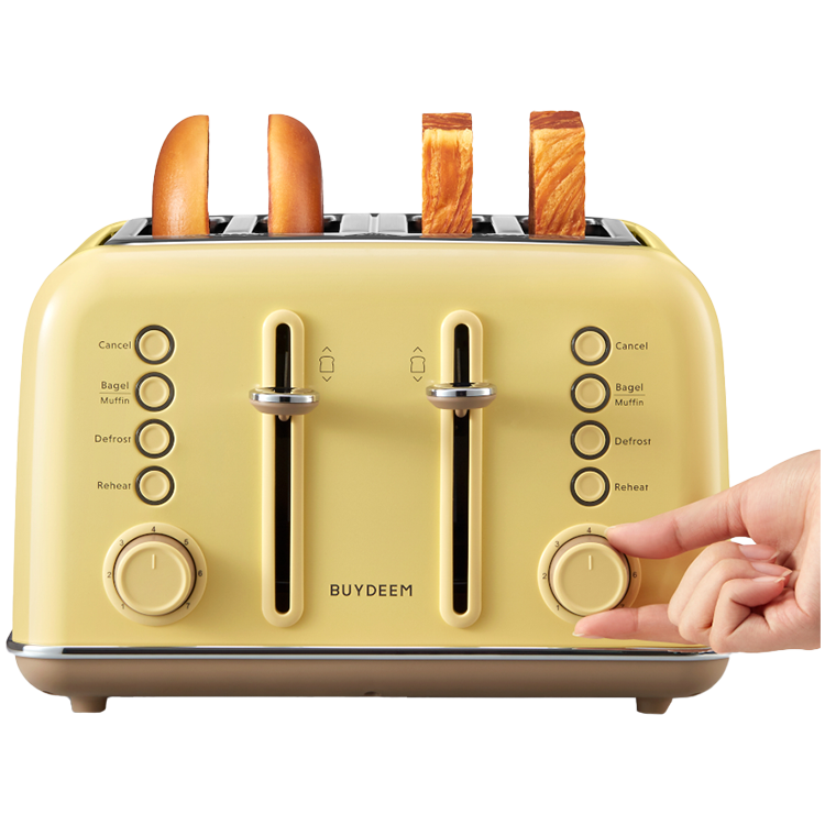 BUYDEEM 4 Slice Toaster, model DT640E, color Mellow Yellow