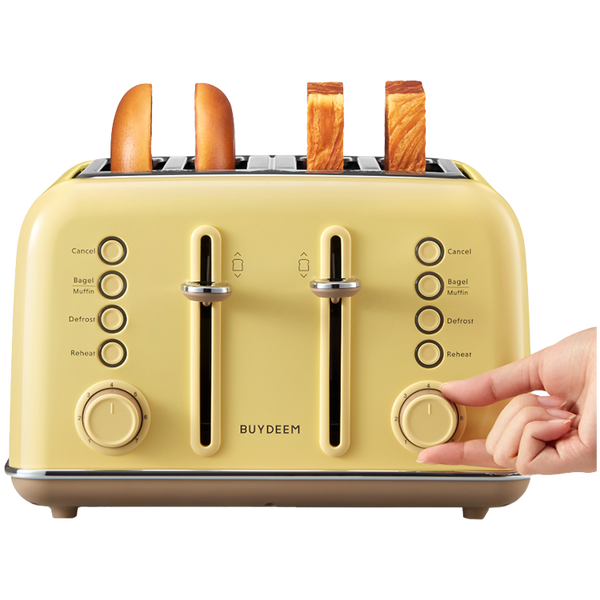 BUYDEEM 4 Slice Toaster, model DT640E, color Mellow Yellow