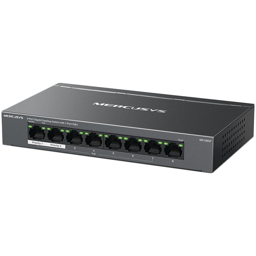Mercusys MS108GP 8-Port Gigabit Desktop Switch with 7-Port PoE+