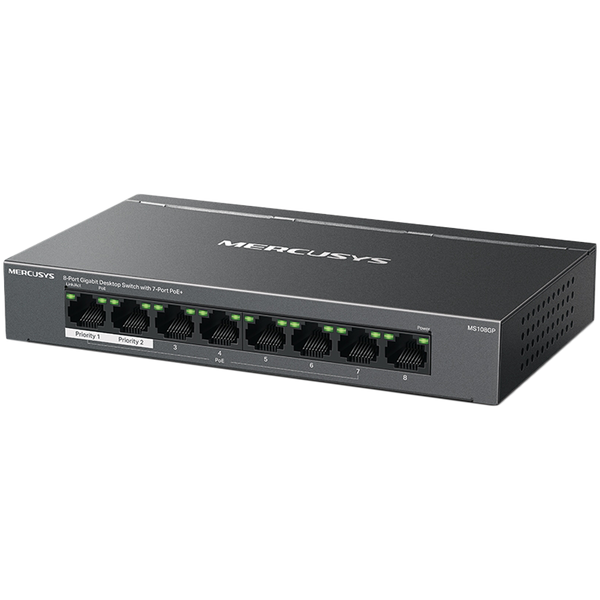Mercusys MS108GP 8-Port Gigabit Desktop Switch with 7-Port PoE+