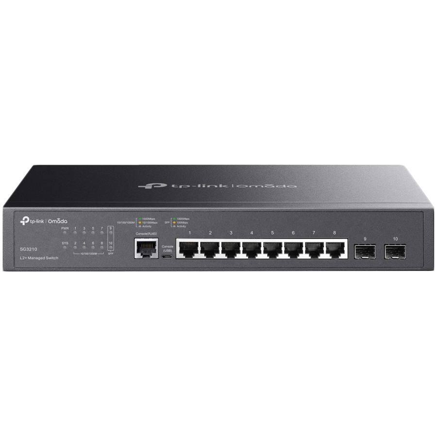 TP-Link SG3210 Omada 8-Port Gigabit L2+ Managed Switch with 2 SFP Slots