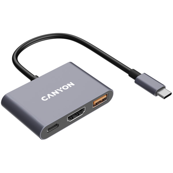 CANYON hub DS-4 3in1 USB-C Grey