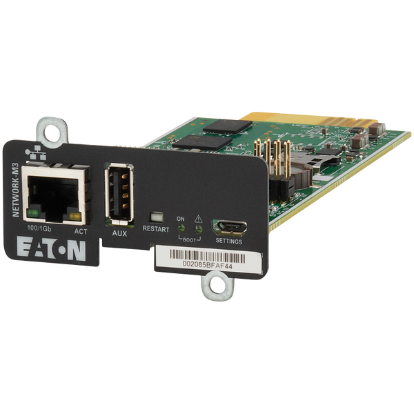 Eaton Network Managment Card - M3; Web/SNMP communications; Ethernet 10/100/1000BaseT; For UPS: 5P