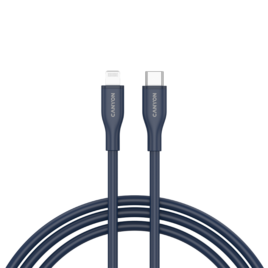 CANYON cable CLNM60 C-L 60W MFI 1m Silicon Blue Glavna slika proizvoda