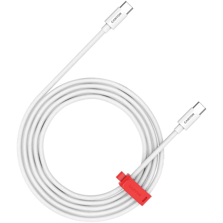 CANYON cable CC60AB C-C 60W Braided 2m White Glavna slika proizvoda