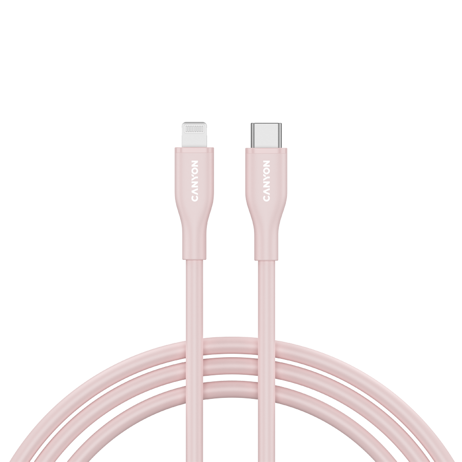 CANYON cable CLNM60 C-L 60W MFI 1m Silicon Pink Glavna slika proizvoda