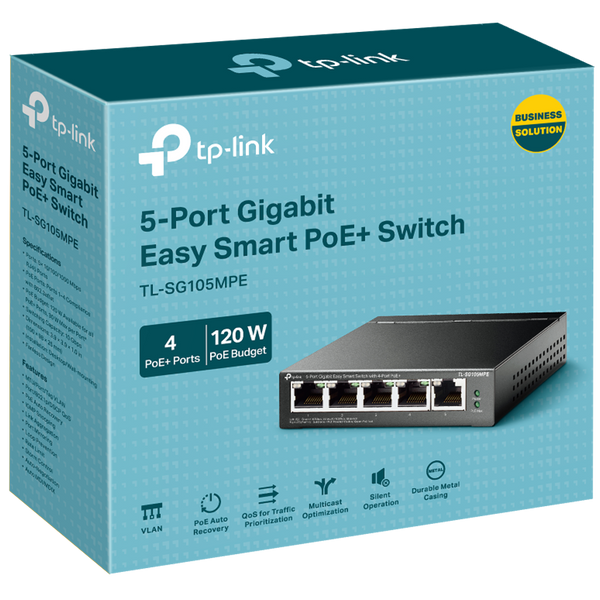 5-Port Gigabit Easy Smart Switch with 4-Port PoE+ 4× Gigabit PoE+ Ports
