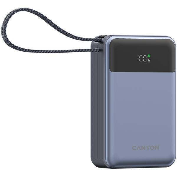 CANYON power bank OnPower 600 built-in cable 20000 mAh PD65W Dark Grey