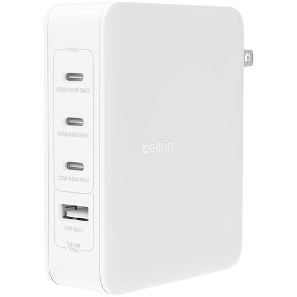 BELKIN 140w 4-ports USB GaN Wall Charger with UK