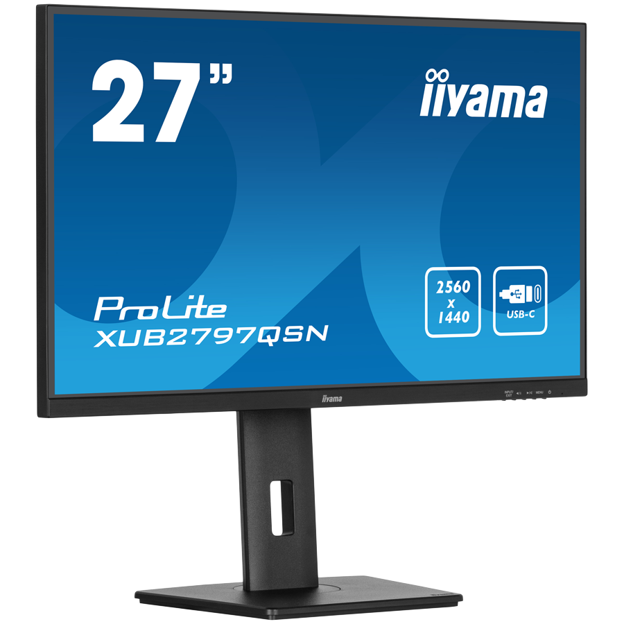IIYAMA Monitor LED XUB2797QSN-B2 27" IPS 2560 x 1440 @100Hz 300 cd/m² 1300:1 1ms HDMI DP USB-C 65W RJ45 Daisy Chain USB Hub 3.2 height