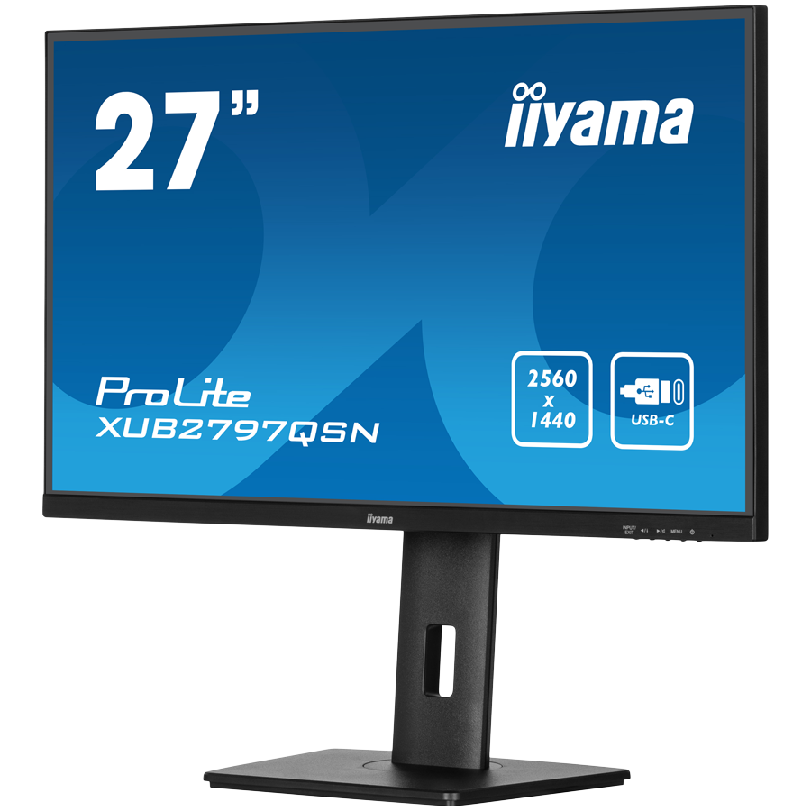 IIYAMA Monitor LED XUB2797QSN-B2 27" IPS 2560 x 1440 @100Hz 300 cd/m² 1300:1 1ms HDMI DP USB-C 65W RJ45 Daisy Chain USB Hub 3.2 height